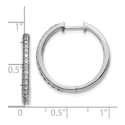 10K White Gold 1/3 ct tw 22mm Diamond Huggie Hoop Earrings – view 4