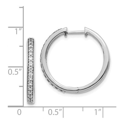 14K White Gold 1/3 ct tw 22mm Diamond Huggie Hoop Earrings – view 4