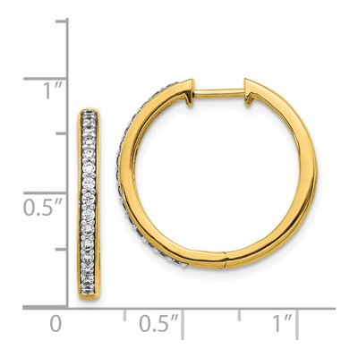 14K Yellow Gold 1/3 ct tw 22mm Lab-Grown Diamond Huggie Hoop Earrings – view 4
