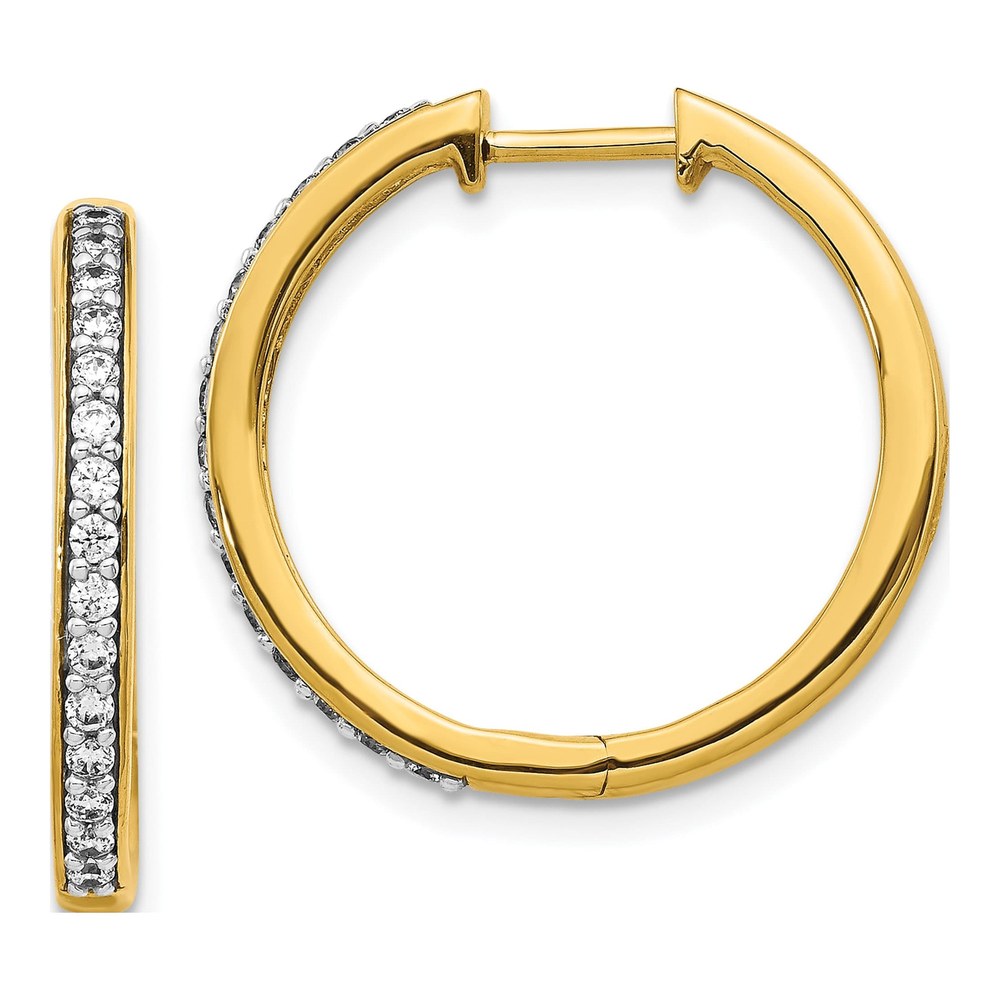14K 1/3 Carat Lab Grown Diamond Vs/si+ G+ Complete Hinged Hoop Earrings