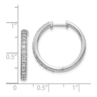 14K White Gold 5/8 ct tw 22mm Diamond Huggie Hoop Earrings – view 4