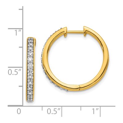 14K Yellow Gold 5/8 ct tw 22mm Diamond Huggie Hoop Earrings – view 4
