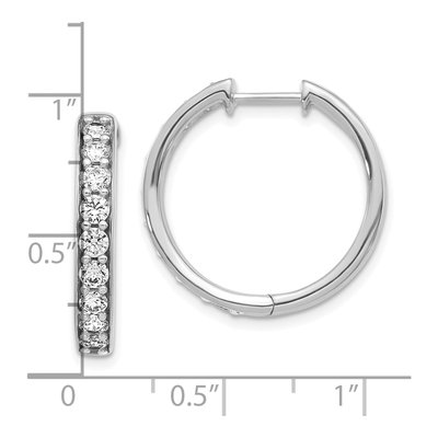 10K White Gold 1.25 ct tw 22mm Diamond Huggie Hoop Earrings – view 4