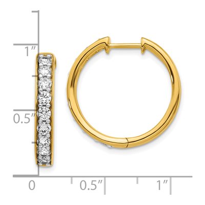 10K Yellow Gold 1.25 ct tw 22mm Diamond Huggie Hoop Earrings – view 4