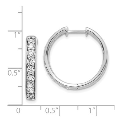 14K White Gold 1.25 ct tw 22mm Diamond Huggie Hoop Earrings – view 4