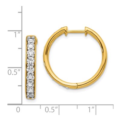 14K Yellow Gold 1.25 ct tw 22mm Diamond Huggie Hoop Earrings – view 4