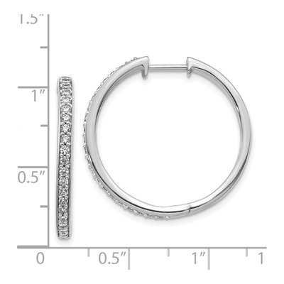 14K White Gold 1/2 ct tw 26mm Diamond Huggie Hoop Earrings – view 2