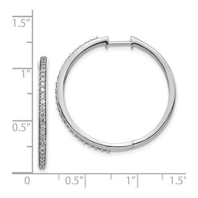 14K White Gold 1/2 ct tw 27mm Diamond Huggie Hoop Earrings – view 5