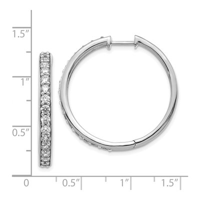 14K White Gold 1.5 ct tw 29mm Diamond Huggie Hoop Earrings – view 4