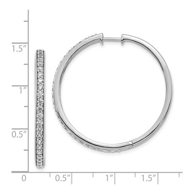 14K White Gold 1.25 ct tw 35mm Diamond Huggie Hoop Earrings – view 4