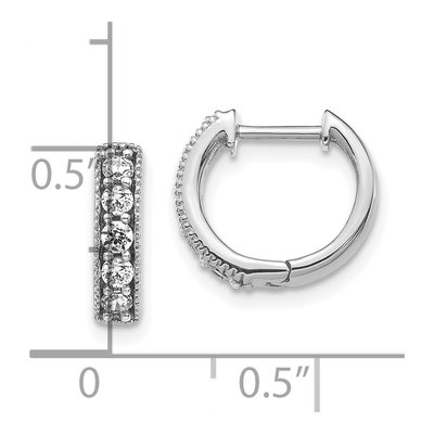 10K White Gold 1/3 ct tw Diamond Huggie Hoop Earrings – view 4