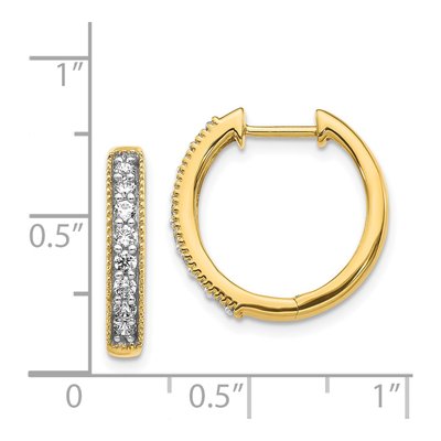 14K Yellow Gold 3/8 ct tw Diamond Milgrain Huggie Hoop Earrings – view 4
