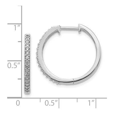 14K White Gold 1/4 ct tw 20mm Diamond Huggie Hoop Earrings – view 4