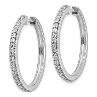 14K White Gold 1/2 ct tw 26mm Lab-Grown Diamond Hoop Earrings – view 3