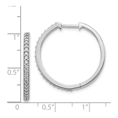 14K White Gold 1/2 ct tw 26mm Lab-Grown Diamond Hoop Earrings – view 5