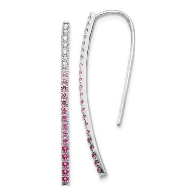 14K White Gold 1/7 ct tw Diamond Threader Earrings
