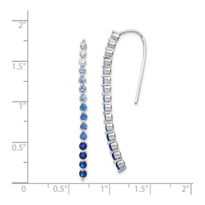 14K White Gold 0.26 ct tw Sapphire & Diamond Ombre Threader Earrings – view 5