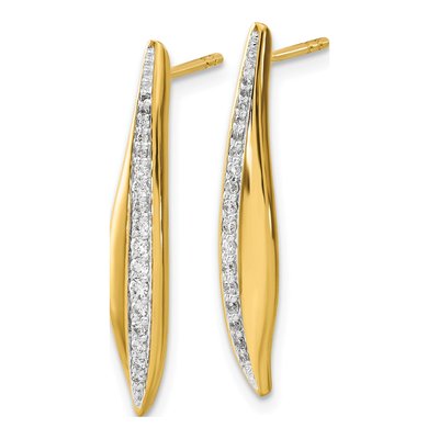 14K Yellow Gold 1/4 ct tw Diamond Dangle Earrings – view 2