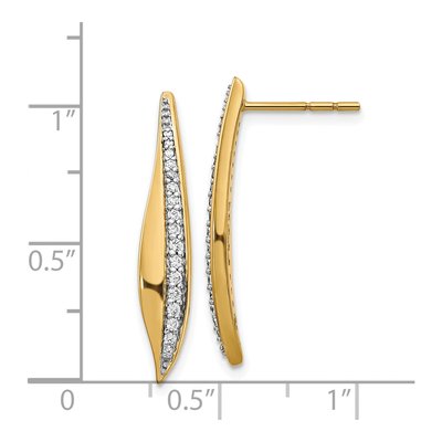 14K Yellow Gold 1/4 ct tw Diamond Dangle Earrings – view 4