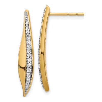 14K Yellow Gold 1/4 ct tw Diamond Dangle Earrings