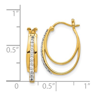 14K Yellow Gold 1/4 ct tw Diamond Triple Oval Hoop Earrings – view 4
