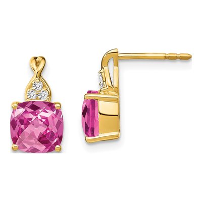 10K Yellow Gold 1/20 ct tw Diamond Dangle Earrings