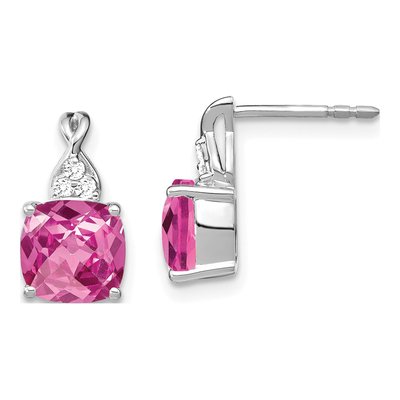 14K White Gold 1/20 ct tw Diamond Dangle Earrings