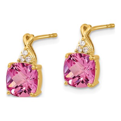 14K Yellow Gold 1/20 ct tw Diamond Dangle Earrings – view 2
