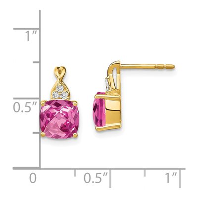 14K Yellow Gold 1/20 ct tw Diamond Dangle Earrings – view 4