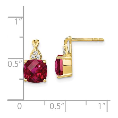 10K Gold Lab-Created Ruby & Diamond Earrings – view 5