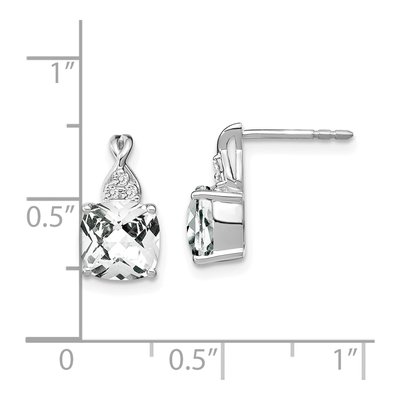 14K White Gold 1/20 ct tw White Topaz & Diamond Dangle Earrings – view 4