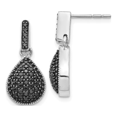 14K White Gold 1/2 ct tw Diamond Dangle Earrings