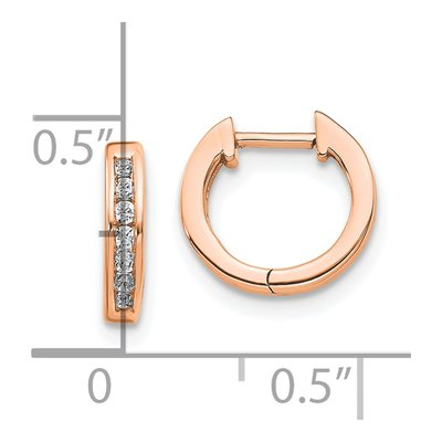 10K Rose Gold 1/10 ct tw 11mm Diamond Huggie Hoop Earrings – view 4