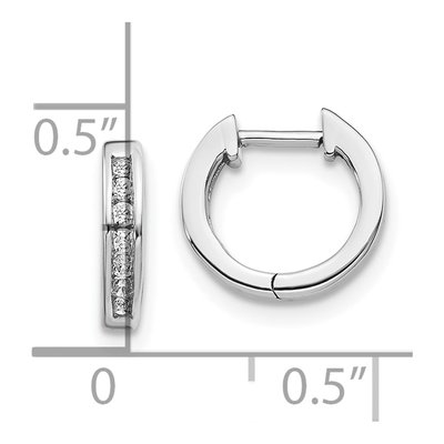 10K White Gold 1/10 ct tw 11mm Diamond Huggie Hoop Earrings – view 4