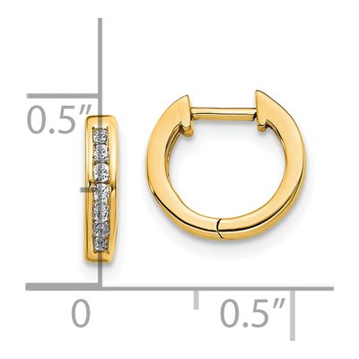 10K Yellow Gold 1/10 ct tw 11mm Diamond Huggie Hoop Earrings – view 5