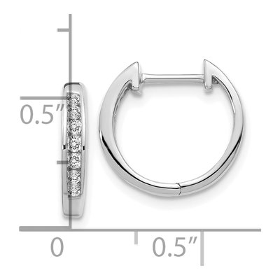 10K White Gold 1/5 ct tw 13mm Diamond Huggie Hoop Earrings – view 4