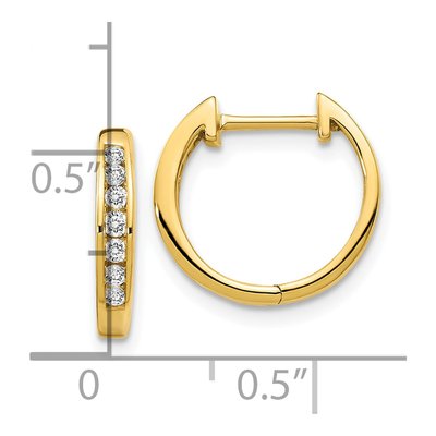 10K Yellow Gold 1/5 ct tw 13mm Diamond Huggie Hoop Earrings – view 4