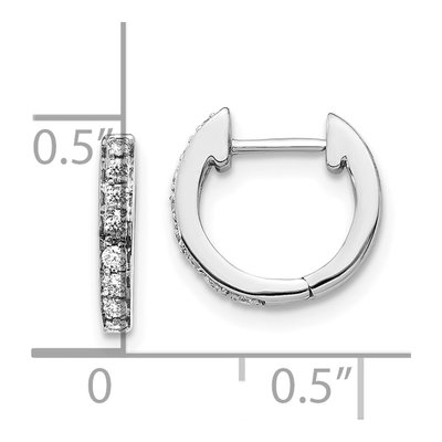 10K White Gold 1/6 ct tw 11mm Diamond Huggie Hoop Earrings – view 4