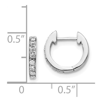 14K White Gold 1/6 ct tw 11mm Diamond Huggie Hoop Earrings – view 5