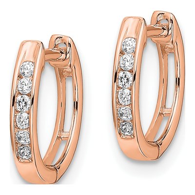 10K Rose Gold Diamond Hinged Hoop Earrings, 0.12 ctw – view 2