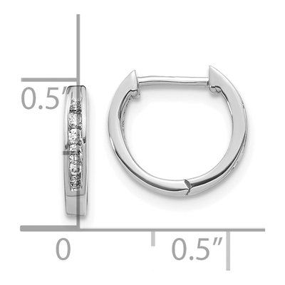 10K White Gold 1/8 ct tw 11mm Diamond Huggie Hoop Earrings – view 4