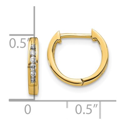 10K Yellow Gold 1/8 ct tw 11mm Diamond Huggie Hoop Earrings – view 4
