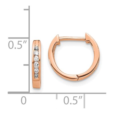 14K Rose Gold 1/8 ct tw 11mm Diamond Channel Huggie Hoop Earrings – view 4