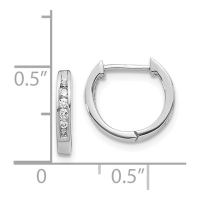 14K White Gold Diamond Channel Hoop Earrings – view 5