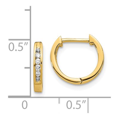 14K Yellow Gold Diamond Channel Hoop Earrings – view 5