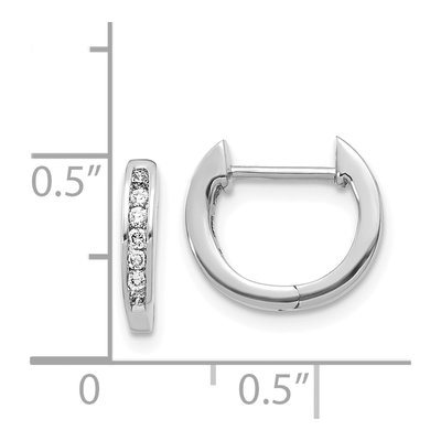 14K White Gold 1/8 ct tw Lab-Grown Diamond Huggie Hoop Earrings – view 5