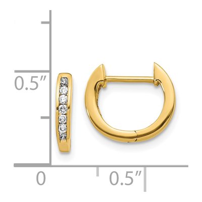14K Yellow Gold Diamond Channel Hoop Earrings – view 4