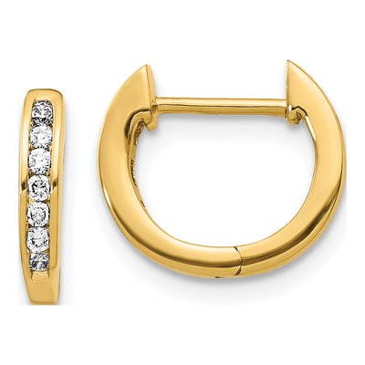 14K Yellow Gold 1/8 ct tw Lab-Grown Diamond Huggie Hoop Earrings