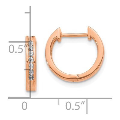 10K Rose Gold 1/5 ct tw Diamond Huggie Hoop Earrings – view 4