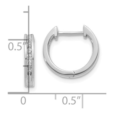10K White Gold 1/5 ct tw Diamond Huggie Hoop Earrings – view 4